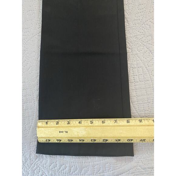 Theory Sz 0 Auriol Sailor Button Pockets Silk Trim Black Flare Wool Dress Pants - Picture 12 of 12